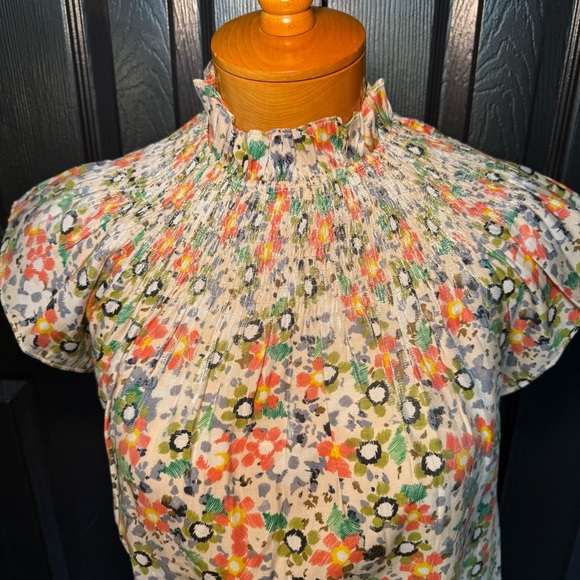 Moodie Smocked Top Flutter Sleeves M - Picture 3 of 11